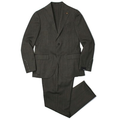 ラルディーニ / LARDINI / ワンプリーツ スーツ / 3釦段返り / ウール シャドウ ストライプ / EXCLUSIVE FABRIC / JR0866AQ-RP54495【グレーブラウン】【SALE 30】