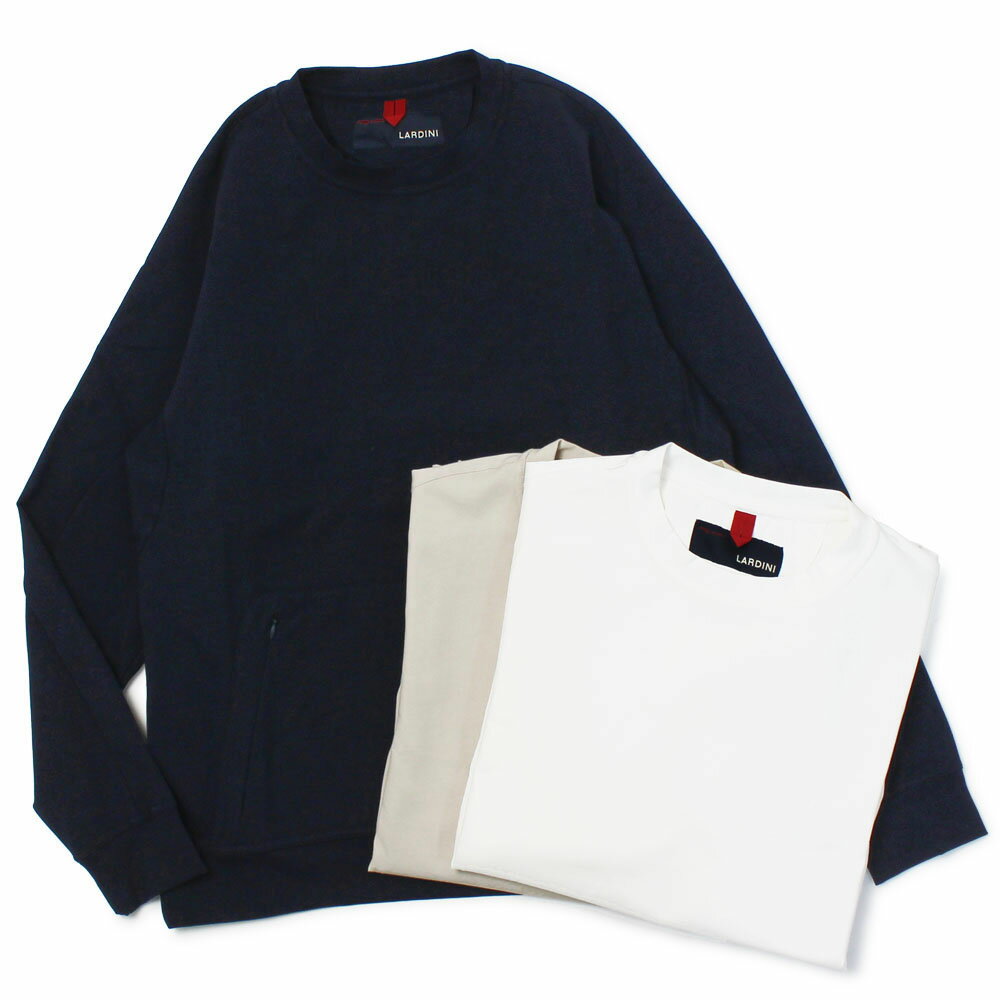 国内正規品 / メンズ / 春夏 / セール / 返品・交換不可 / 送料無料ラルディーニ / LARDINI / EASY WEAR / クルーネックトレーナー / コットン ジャージー / JX5285-72/EPEL60720 【ホワイト/ベージュ/ネイビー】【SALE 30】