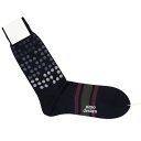 【ポストへお届け】オーエムオー デザイン / OMO DESIGN / LINE DOT / ドット×ライン柄 / ソックス / 靴下 【ネイビー】(4)