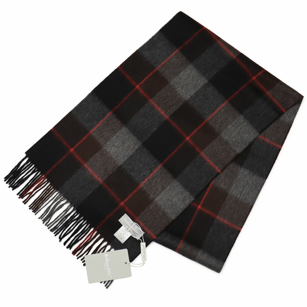 ジョシュア エリス / Joshua Ellis / チェック柄 マフラー / カシミヤ / カシミア / CPG52484【ブラッ..