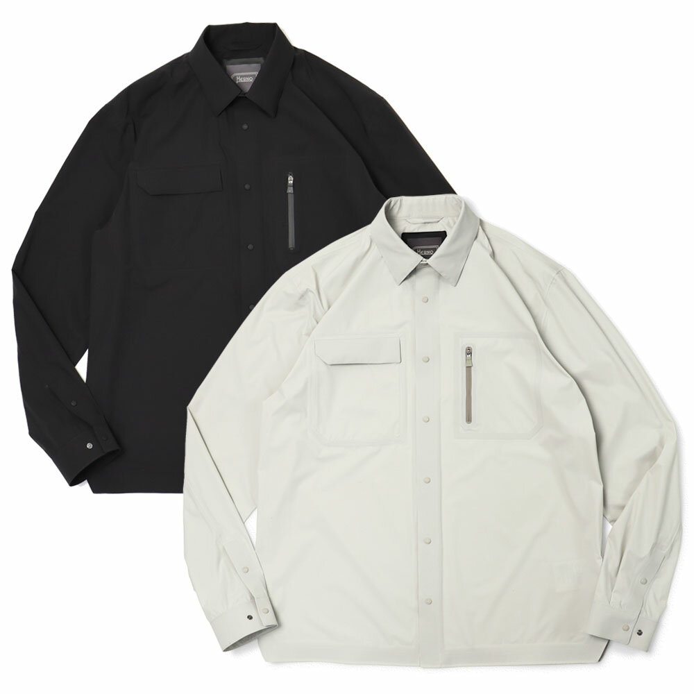 ヘルノ / HERNO / ファンクショナルワードローブ / FUNCTIONAL WARDROBE / セットアップ対応 / シャツ型アウター / 超軽量ストレッチナイロン / 撥水 / CM000004U-12691Z 【1250.アイスグレー / 9300.ブラック】