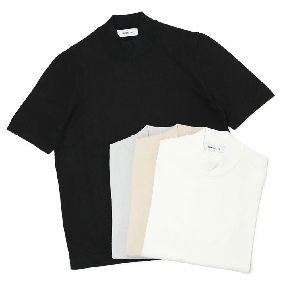 グランサッソ / GRANSASSO / モックネック ニット Tシャツ / 12G ソフト コット
