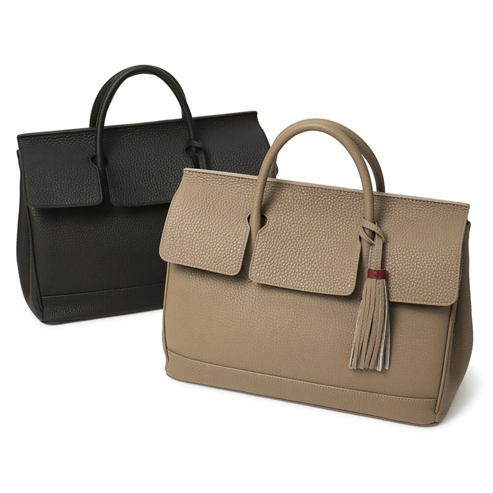 Rakuten - アカーテ / ACATE / OSTRO 2 - SS / オストロ 2-SS / レザー フラップ ボストン バッグ 【TAUPE.グレージュ/BLACK.ブラック】