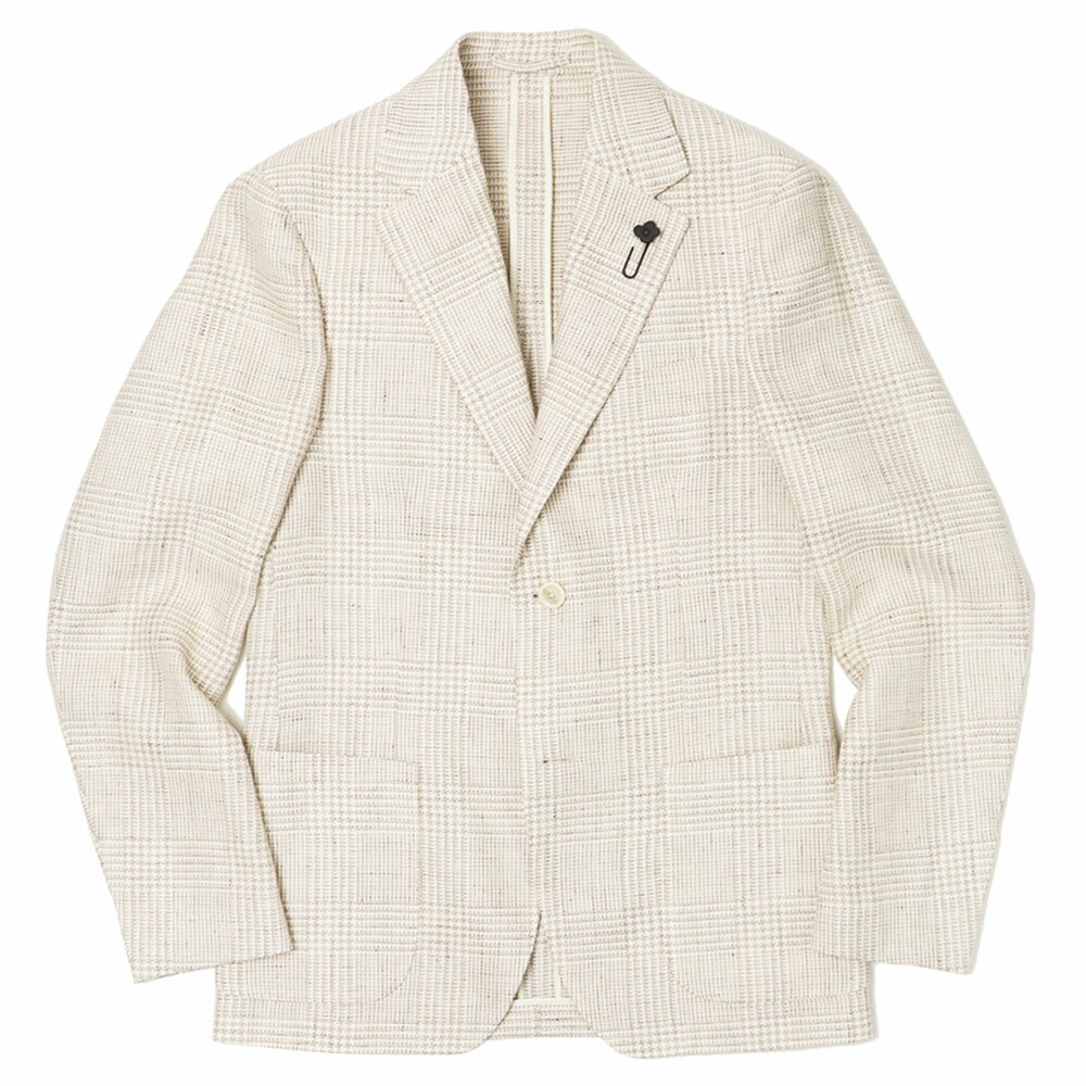 ラルディーニ / LARDINI / ROMA / ローマモデル / シャツ ジャケット仕様 / リネンコットン / グレンチェック柄 / 2釦 2パッチ / 6202Q-IF66509