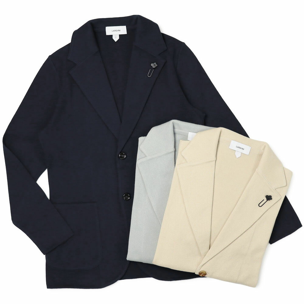 Rakuten - ラルディーニ / LARDINI / ニット ジャケット / 細身型 / コットン / JBLJM70/CN66003 【150.ベージュ / 910.アイスグレー / 850.ネイビー】