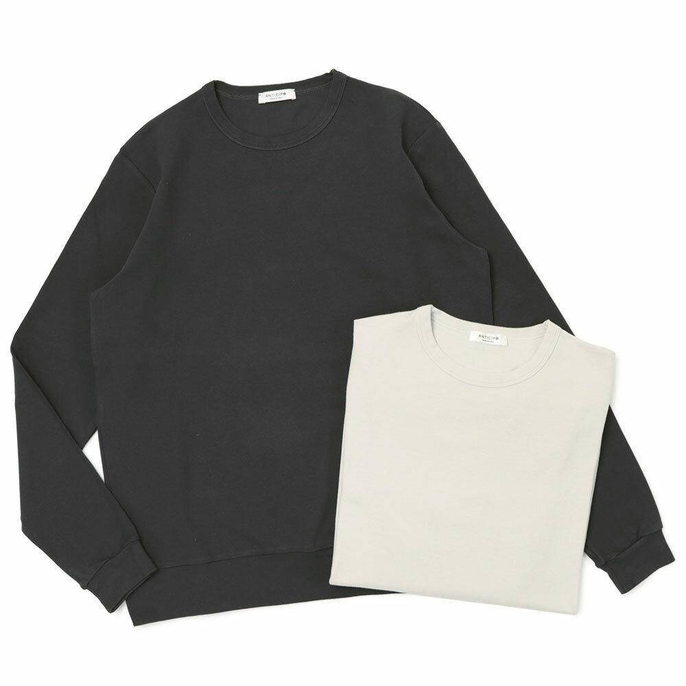 Rakuten - アンティーチポ / ANTICIPO / リブジャージー / クルーネック ロングスリーブ Tシャツ / セットアップ対応 / NEBBIOLO LUNGO 【アイスグレー / グレー 】