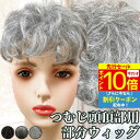【P10倍&クーポン 9/3 20時-】 白髪ウィッグ 白髪かつら 部分ウィッグ ヘアピース ポイントウィッグ 白髪 グレイヘア トップウィッグ トップカバー ポイントピース 増毛かつら 女性 レディース 人工毛 ウィッグ 医療 つむじ 頭頂部 ワンタッチ トップピース パーマ カール