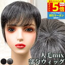 【P5倍 超ポイントバック祭】 白髪ウィッグ 白髪かつら 部分ウィッグ ヘアピース ポイントウィッグ 白髪 グレイヘア トップウィッグ トップカバー ポイントピ...
