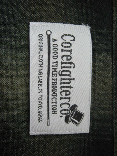 【中古品】 コアファイター CORE FIGHTER チェック ネルシャツ カーキ グリーン系 M表記〇YR-01266〇