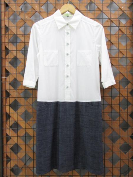 樂天商城 - 【中古品】 Braset ブラセット ワンピース 未使用タグ付き ホワイト×ネイビー 1表記 〇YR-01146〇