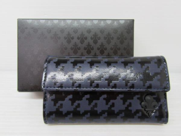 【中古品】 PATRICK COX パトリック・コックス 5連キーケース 千鳥 ハウンドトゥース ブラック×グレー 未使用 〇YR-00913〇