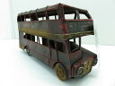 【中古品】 アンティーク調ブリキオブジェ 二階建てバス 全長約28cm 〇YR-03506〇
