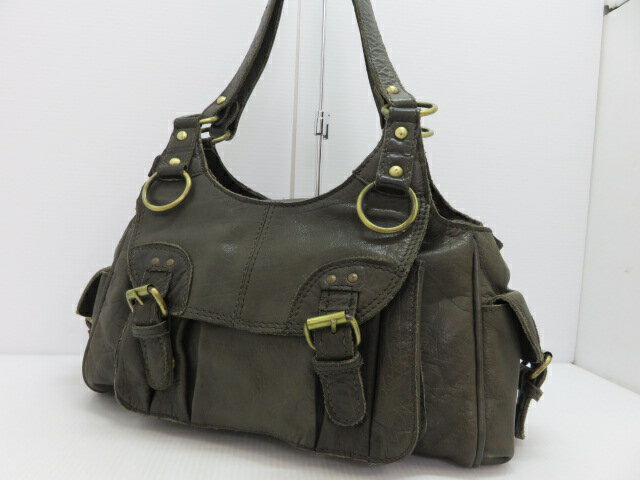 【中古品】 Priority プライオリティ レザー ショルダートートバッグ ブラウン 〇YR-10327〇