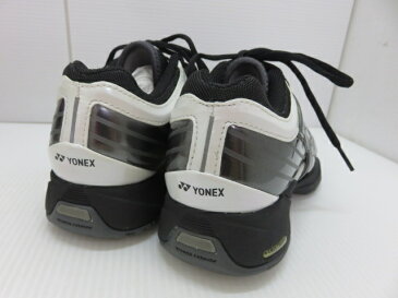 【中古未使用品】 YONEX ヨネックス テニスシューズ パワークッション クレー・砂入り人工芝コート用 SHT-12F277 ダークガン ブラック 23.0cm 〇YR-10496〇