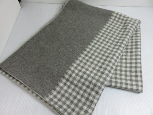 【中古品】tricot COMME des GARCONS トリココムデギャルソン チェックストール グレー ○YR-12537○