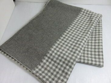 【中古品】tricot COMME des GARCONS トリココムデギャルソン チェックストール グレー ○YR-12537○