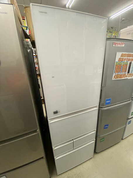 【中古品】東芝 TOSHIBA 411L 5ドア 冷凍 冷蔵庫 ベジータ GR-M41GXV(EW) ○YR-16634○