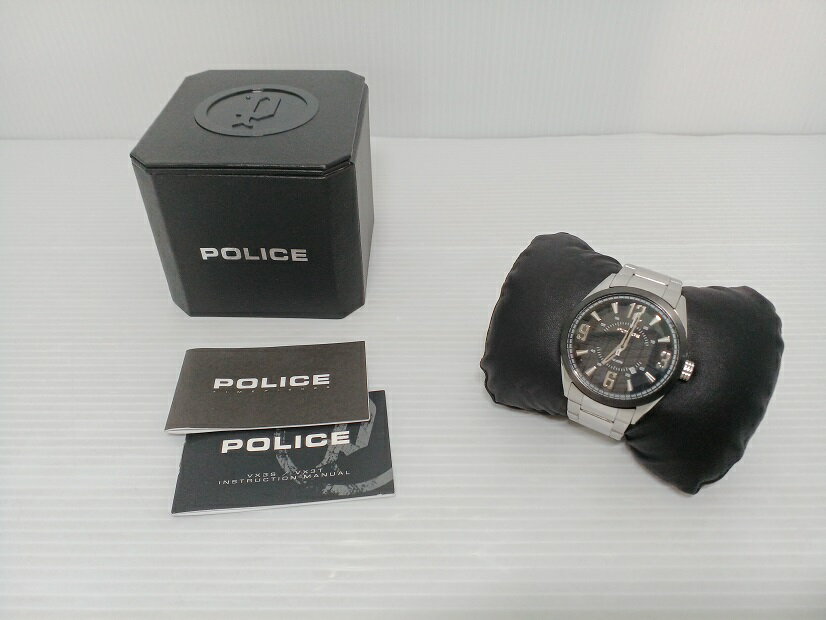 【中古品】POLICE ポリス 13893J メンズ腕時計 黒文字盤 クォーツ 〇YR-51622〇