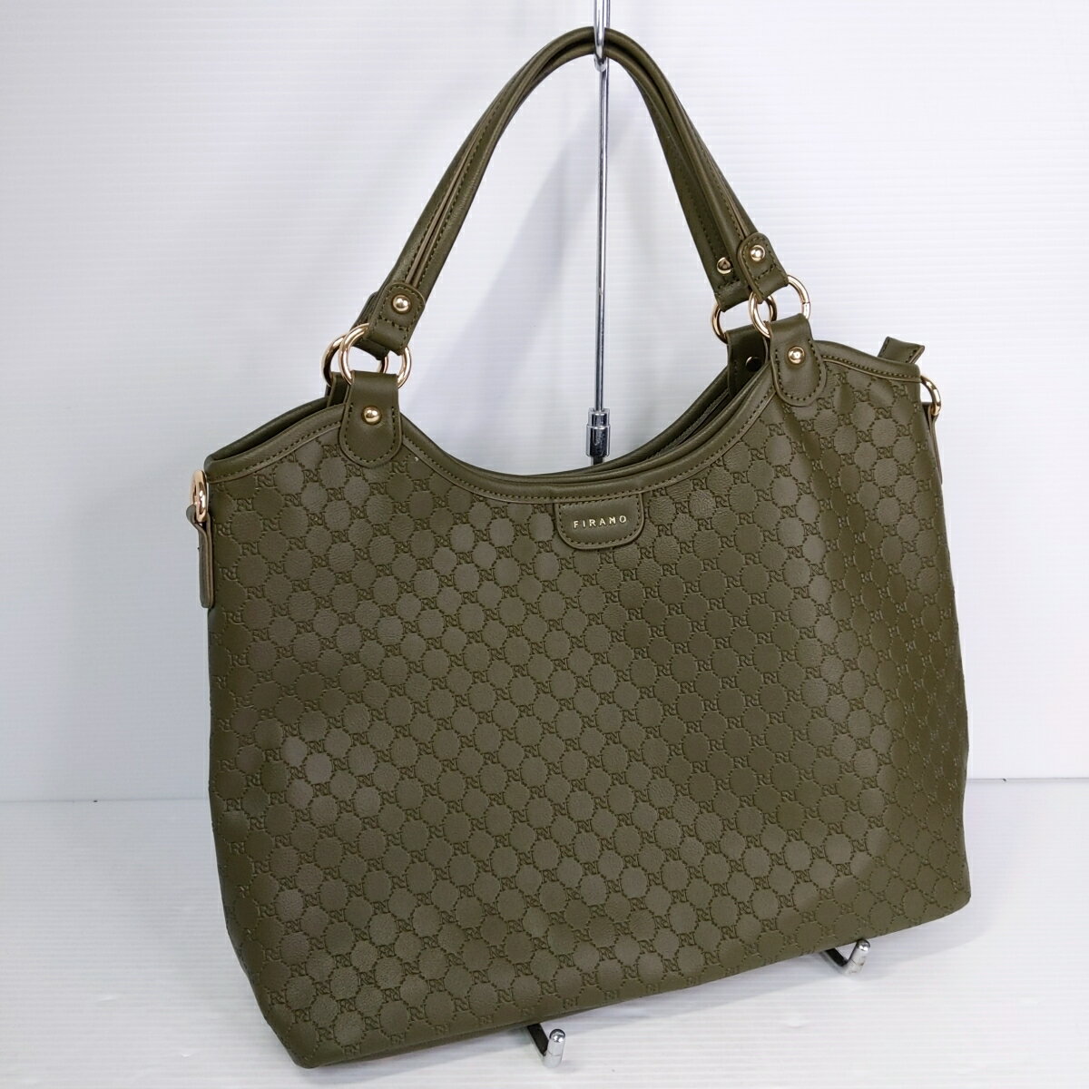 樂天商城 - 【中古品】FIRANO トレリスロゴトートバッグ カーキ 〇YR-52558〇