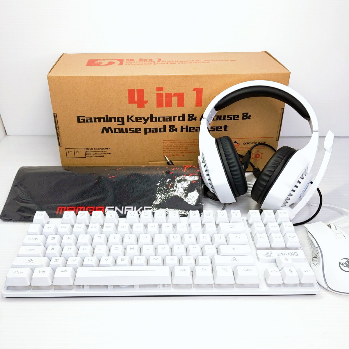 【中古品】Mamba snakeゲーミングキーボードマウスヘッドホンセット〇YR-52649〇