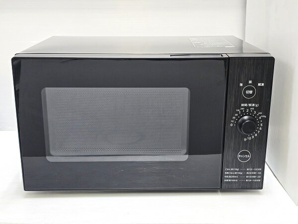 【中古品】 山善 ヤマゼン YAMAZEN 電子レンジ 18L 50/60Hz共用 横開き 庫内フラット YRL-F018E6(B) 2020年製 ブラック ○YR-18386○