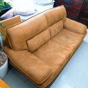 【中古品】スエード素材ーソファ 3人掛け ブラウン〇YR-53014〇