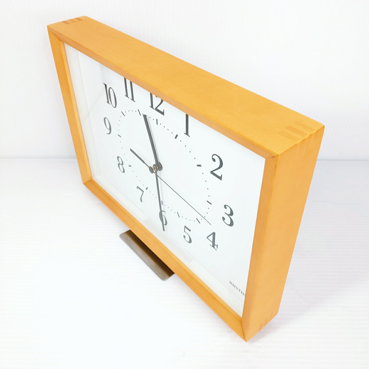 【中古品】RHYTHM A Series A4 リズム電波掛時計 木枠 8MY557SR06〇YR-53051〇 [2]