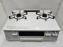 【中古品】 リンナイ Rinnai ガスコンロ LPガス(プロパンガス) 左強火力 水無両面焼グリル ET66WH4RG-WL 2022年製 〇YR-18687...