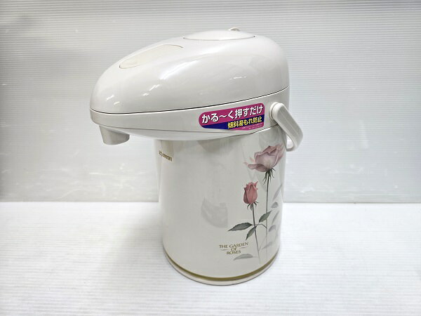 【中古未使用品】 象印 ZOJIRUSHI 2.2L 押すだけポット 中せんなし ガラスマホービン AB-RZ22G-FE ローズ ○YR-18746○