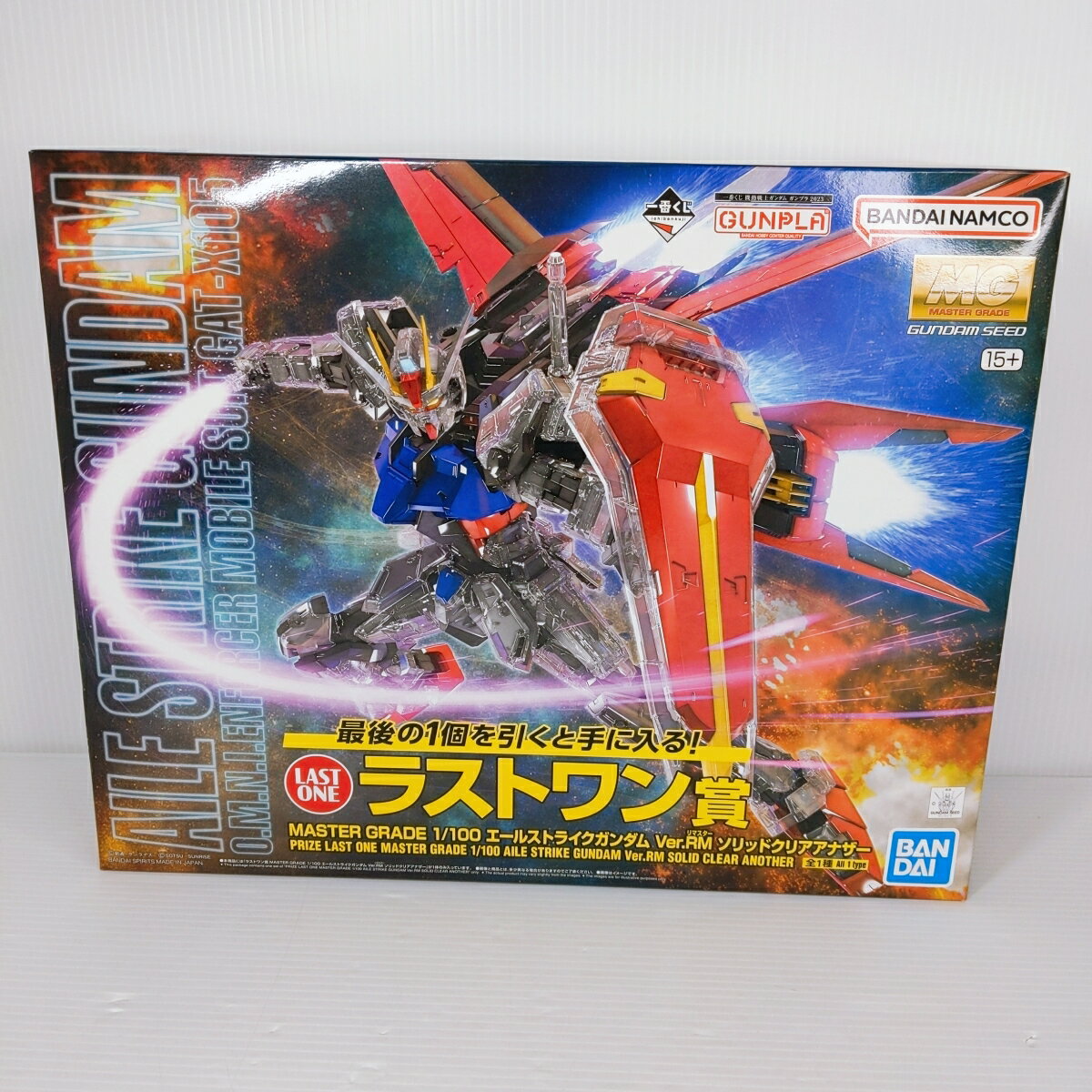 【中古未組立品】ガンプラ 一番くじ ラストワン賞 MG 1/100 エールストライク Ver.RM ソリッドクリアア..