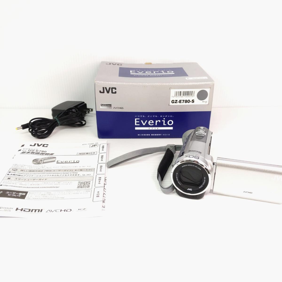 【中古品】JVC エヴリオ ビデオカメラ シルバー 2020年製 GZ-E780〇YR-53980〇