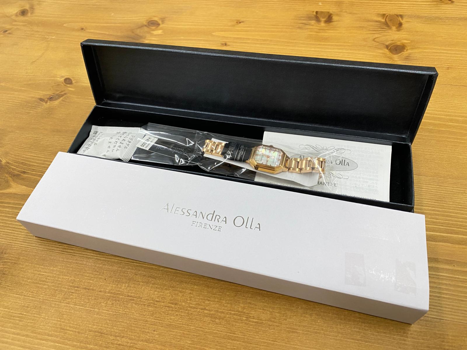 【未使用・現状品】定価4万5千円 Alessandra Olla アレッサンドラオーラ レディース腕時計 電池切れ ローズゴールド ○YR-19516○