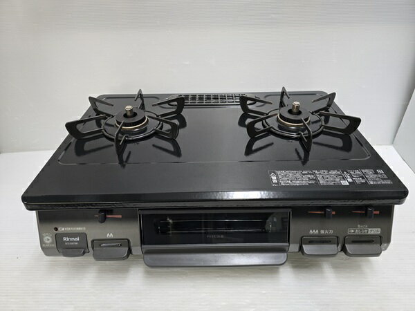 【中古品】 ガスコンロ ガステーブル LPガス(プロパンガス) 右強火力 水無片面焼グリル RTE597BKR 2024年製 〇YR-19503〇