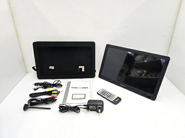 【中古品】 グリーンハウス GREEN HOUSE 14型 14インチ 地上 ワンセグ ポータブルテレビ GH-PTV14AG-BK ブラック ○YR-19728○