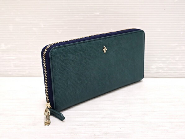 【中古品】 パトリックコックス PATRICK COX 長財布 カラーサンダル ラウンドファスナー グリーン 〇YR-19714〇