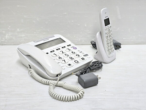 【中古品】 シャープ SHARP 電話機 子機1台付き 迷惑電話対策機能付き 見やすい大きなボタン 聞きやすい大音量 JD-V38CL ホワイト ○YR-198...