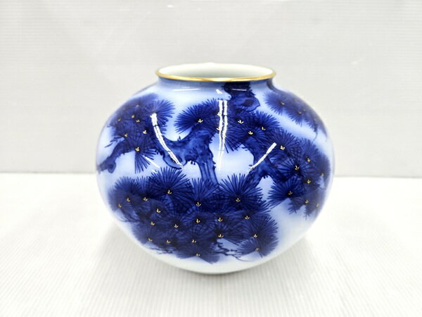 樂天商城 - 【中古品】 香蘭社 染錦模様 老松文 花瓶 松 金彩 ○YR-19873○