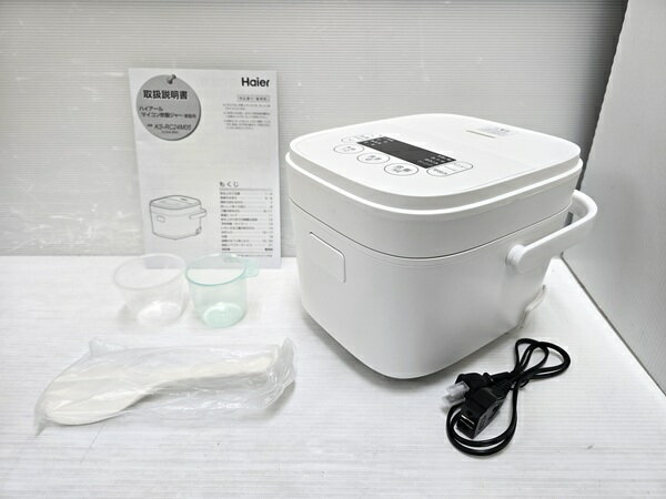 樂天商城 - 【中古品】 ハイアール Haier マイコン方式 炊飯器 炊飯ジャー 3合炊き KS-RC24M05 2024年製 ホワイト ○YR-19909○