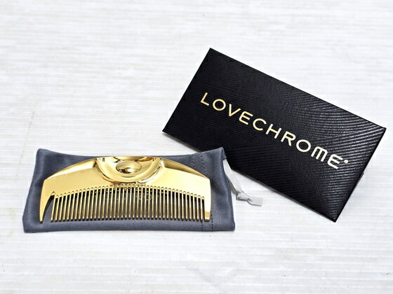 樂天商城 - 【中古品】 LOVECHROME ラブクロム K24GP ツキ ゴールド ヘアコーム 日本製 軽量 コンパクト お出掛け用にも 外出時 前髪のセット ○YR-19926○