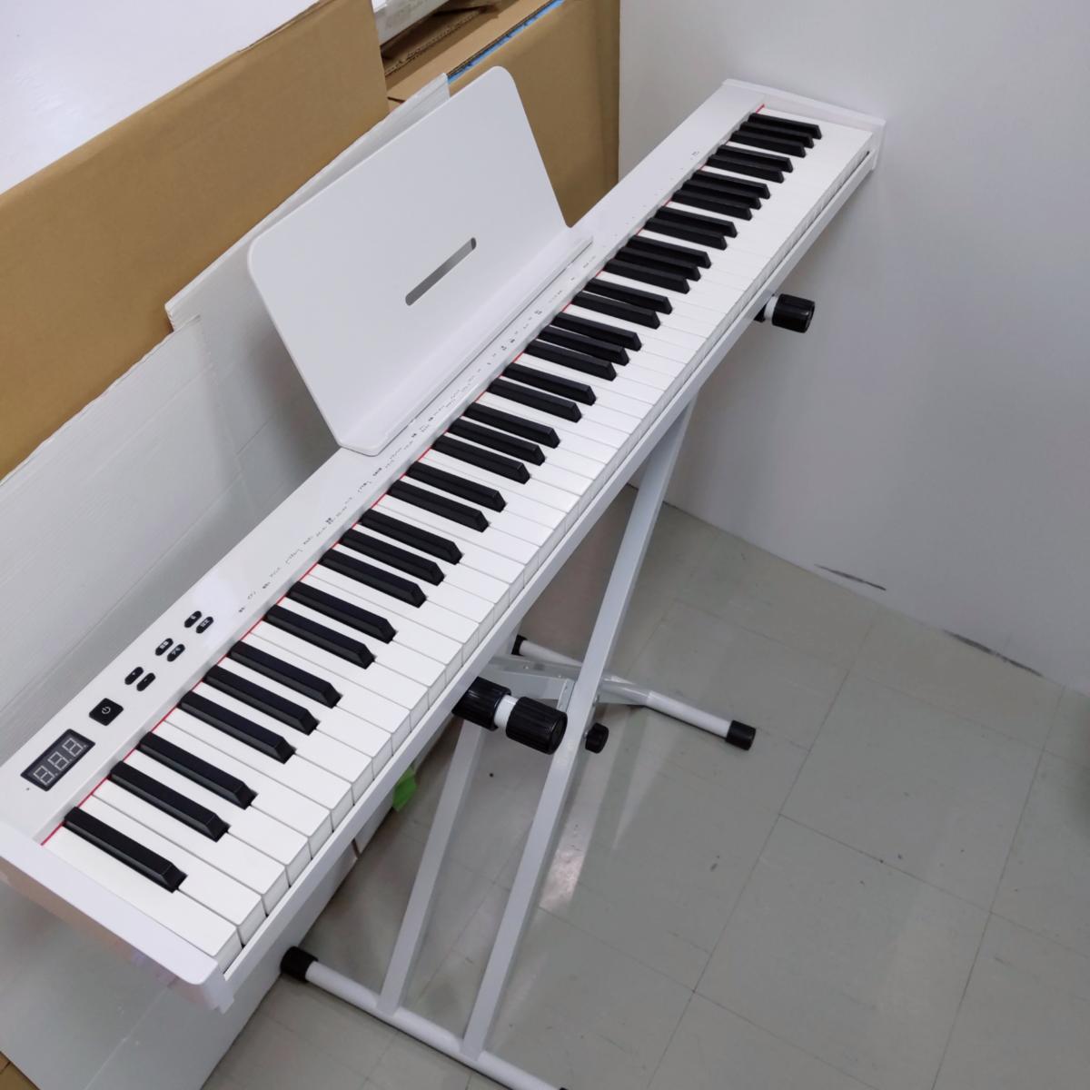 NikoMaku ホワイト電子ピアノ 88鍵 楽天市場】ニコマク NikoMaku 電子ピアノ 88鍵盤 折り畳み式 SWAN-X 4
