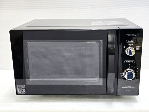 【中古品】 東芝 TOSHIBA 電子レンジ 17L 50/60Hz共用 横開き 庫内フラット ER-S17E6(K) 2022年製 ブラック ○YR-19991○