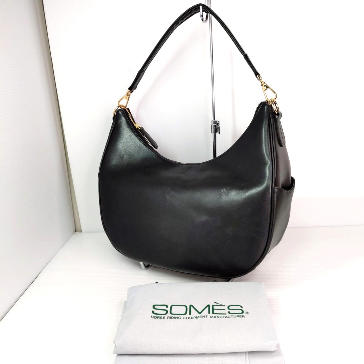 樂天商城 - 【中古品】SOMES SADDLE ソメスサドル レザーショルダーバッグ ブラック〇YR-54822〇