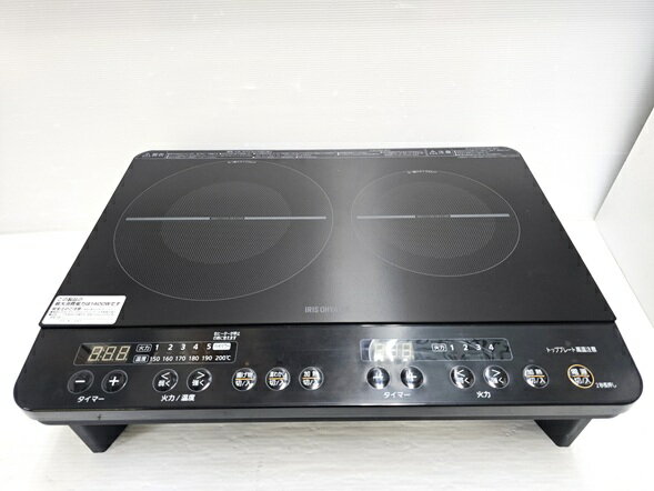 【中古品】 アイリスオーヤマ IRIS OHYAMA 2口 IHクッキングヒーター IHコンロ IHK...