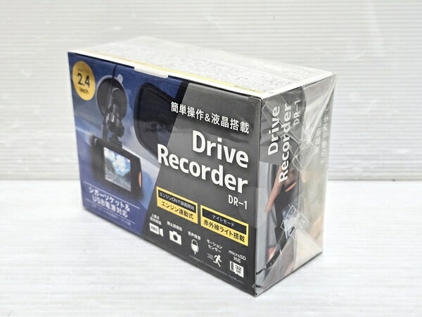 【未開封品】 エール 簡単操作＆液晶搭載 ドライブレコーダー DR-1 2.4インチ 上書き常時録画 ナイトモード モーションセンサー ○YR-20073○