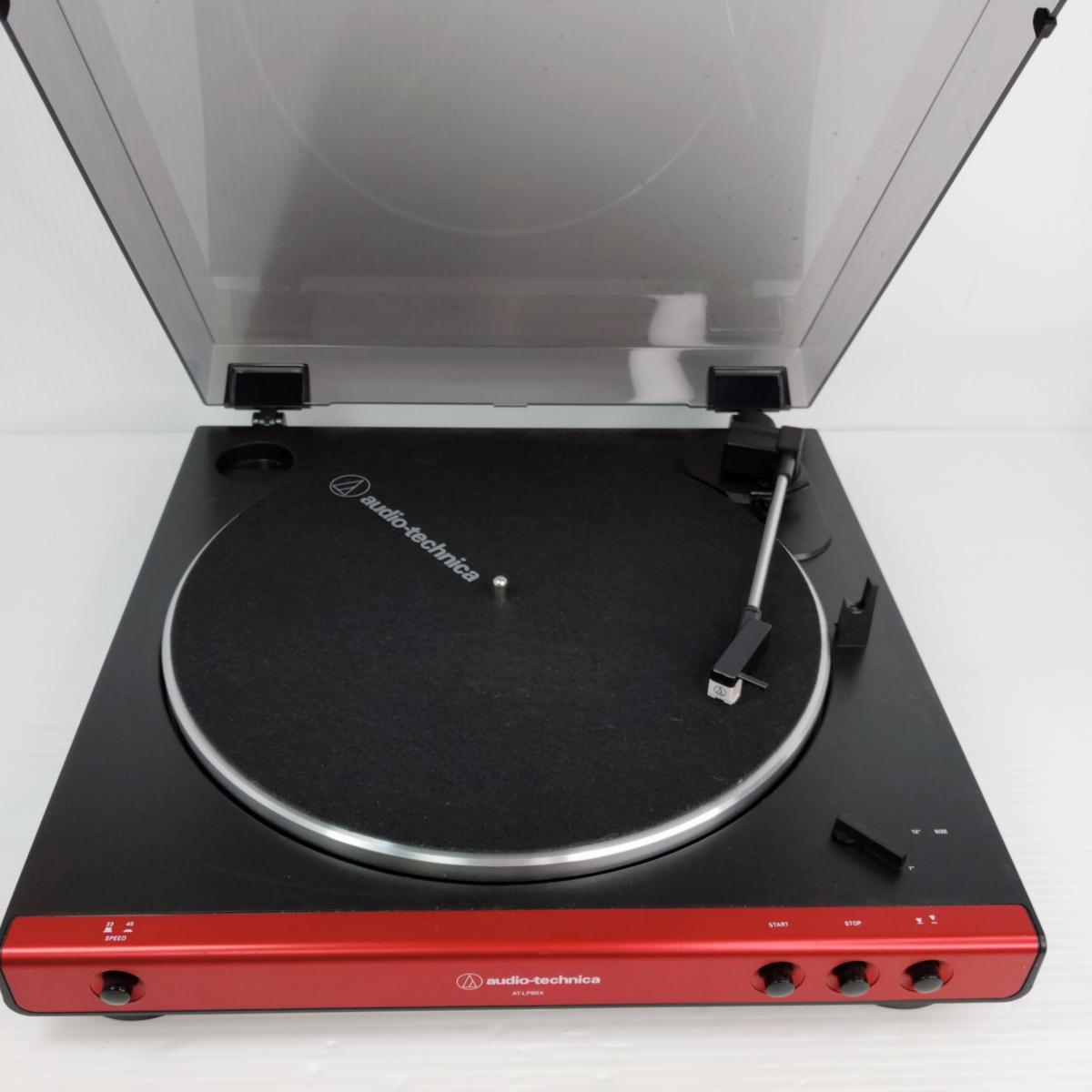 【中古品】audio-technica オーディオテクニカ レコードプレーヤー AT-LP60X-RD 〇...