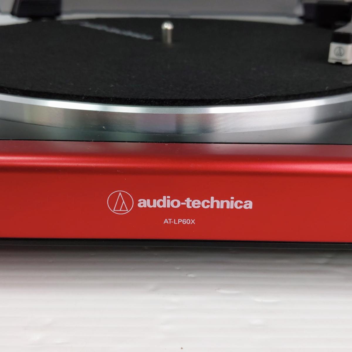 【中古品】audio-technica オーディオテクニカ レコードプレーヤー AT-LP60X-RD 〇...