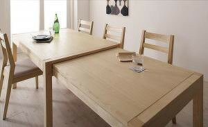 ダイニングテーブル 伸縮 無段階で広がる スライド伸縮テーブルダイニングシリーズ ダイニングテーブル単品 W120-200 組立設置付