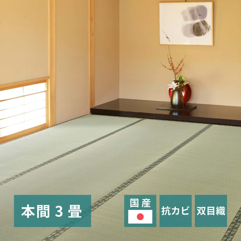 Rakuten - 国産い草カーペット 天草 本間 3帖（191×286）