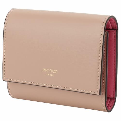 ジミーチュウ 財布（レディース） ジミーチュウ JIMMY CHOO MARINDA AYO BALLET PINK CANDY PINK LIGHT GOLD マリンダ 内外バイカラー 三つ折り財布 ミニ財布 バレエピンク/キャンディピンク レディース MARINDA TRI-FOLD WALLET