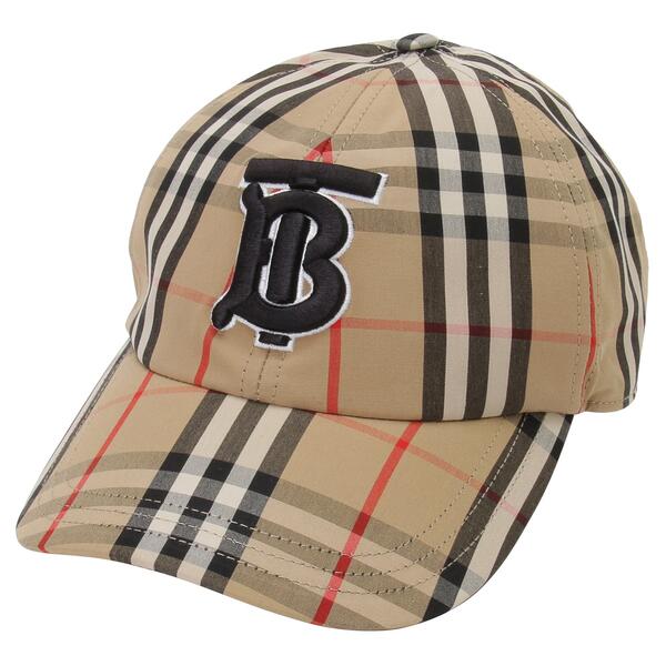バーバリー BURBERRY 8068032 A7028 L TBロゴ モノグラムモチーフ ヴィンテージチェック コットンキャップ ベースボールキャップ 帽子 ..